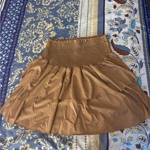 Suede tiered skirt